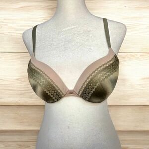 Victoria Secret New Olive Green Nude Very Sexy Padded Push Up Bra 32C $54